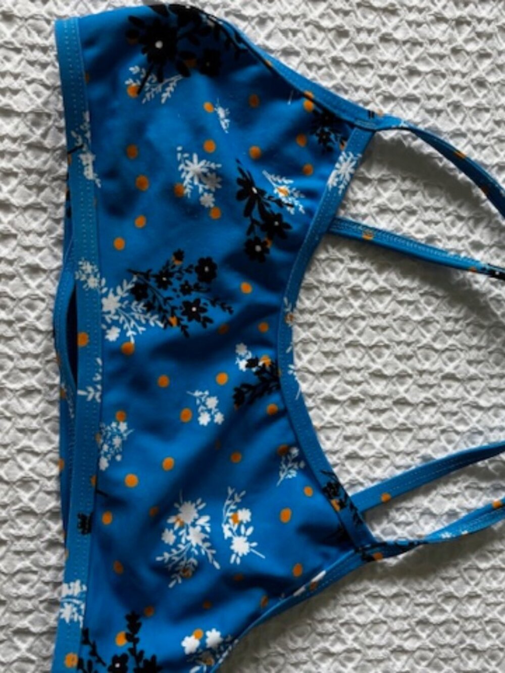 Jolyn Swimsuit Top Adrian Size M Blue with floral print